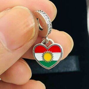 ✨🔥Pandora Flag of Kurdistan Exclusive Heart Charm